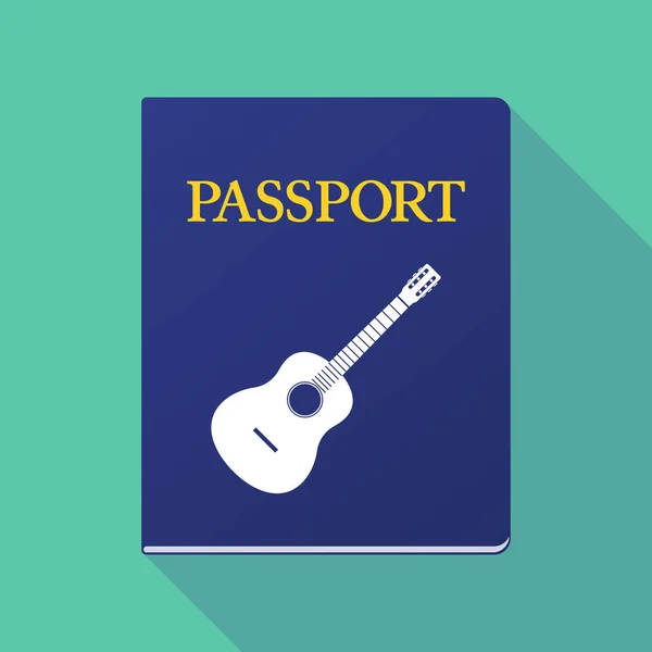 Довгий паспорт тіней з шестирядковою акустичною гітарою — стоковий вектор