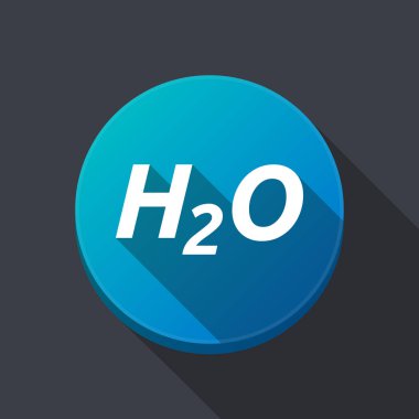 Uzun gölge yuvarlak buttonwith metin H2o