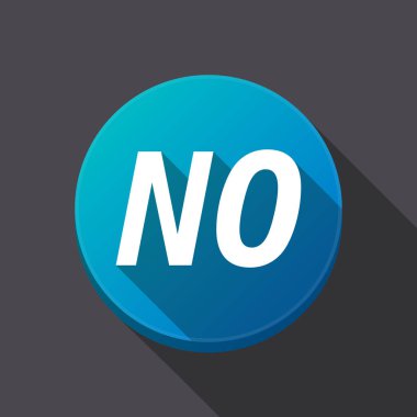 Uzun gölge yuvarlak buttonwith metin Hayır