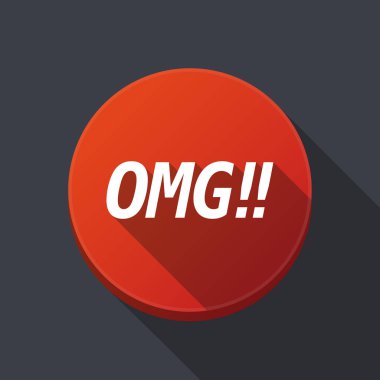 Uzun gölge yuvarlak buttonwith Omg metin!!