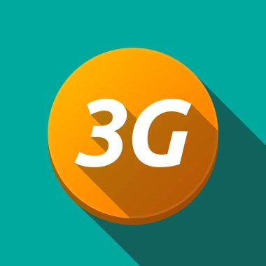 Uzun gölge yuvarlak buttonwith 3g metin