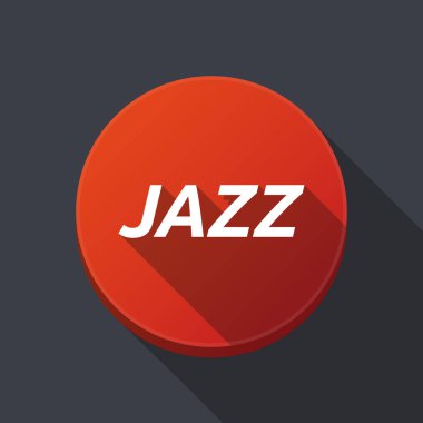 Uzun gölge yuvarlak buttonwith metin Jazz