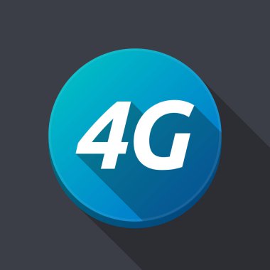 Uzun gölge yuvarlak buttonwith 4g metin