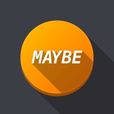 Uzun gölge yuvarlak buttonwith metin belki