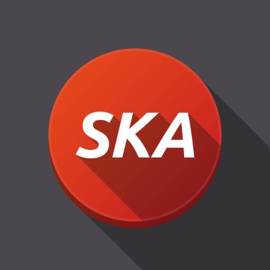 Uzun gölge yuvarlak buttonwith metin Ska