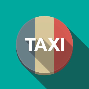 Uzun gölge düğmesini metin taksi ile yuvarlak