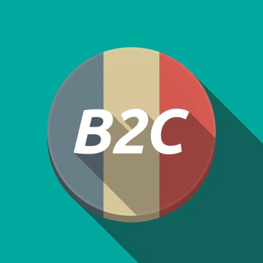 Uzun gölge yuvarlak düğmesi B2c metinle