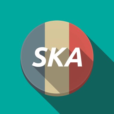 Uzun gölge düğmesini metin Ska ile yuvarlak