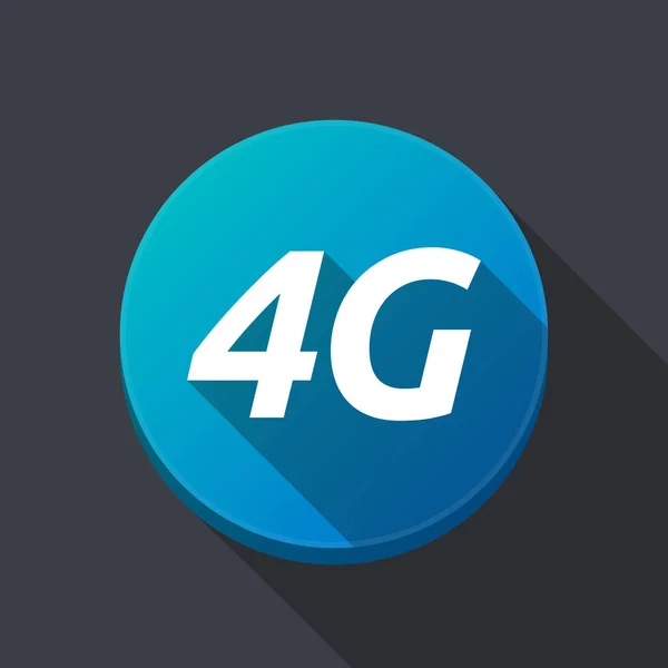 Botão redondo de sombra longa com o texto 4G — Vetor de Stock