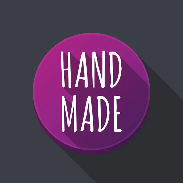 Довга кнопка округлення тіні з текстом HAND MADE — стоковий вектор