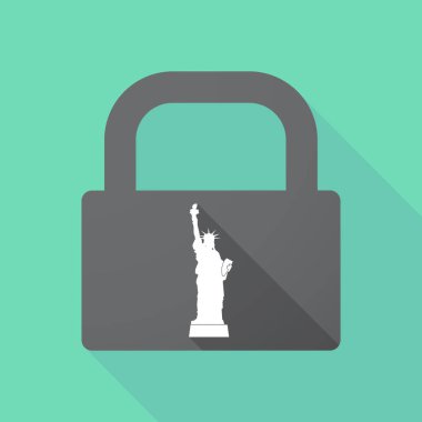 Uzun gölge kilit Özgürlük heykeli ile 