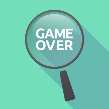 Uzun gölge Büyüteç Game Over metinle