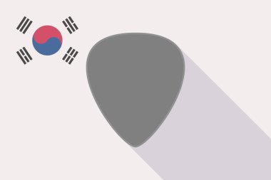Uzun bir mızrap ile gölge Güney Kore bayrağı