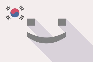 Uzun bir gülümseme metin yüz ile gölge Güney Kore bayrağı