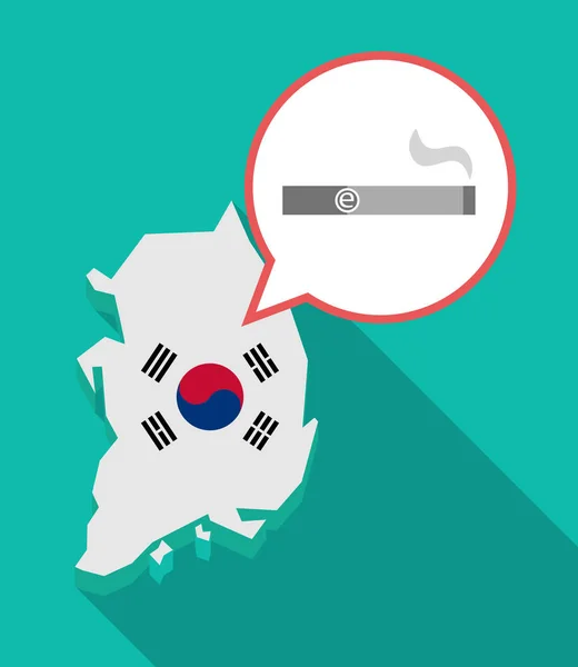 Long shadow Corea del Sur mapa con un cigarrillo electrónico — Archivo Imágenes Vectoriales