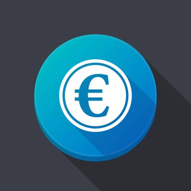 Uzun gölge düğmesini bir euro para ile