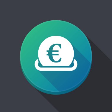 Uzun gölge düğmesini bir servet girerek bir euro para ile