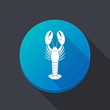 Uzun gölge düğmesini bir ıstakoz deniz ürünleri ile