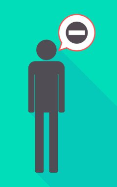 Uzun gölge erkek piktogram bir izinsiz giriş sinyal