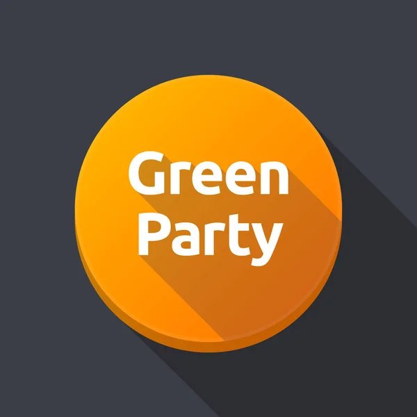 Botón de sombra larga con el texto Partido Verde — Vector de stock