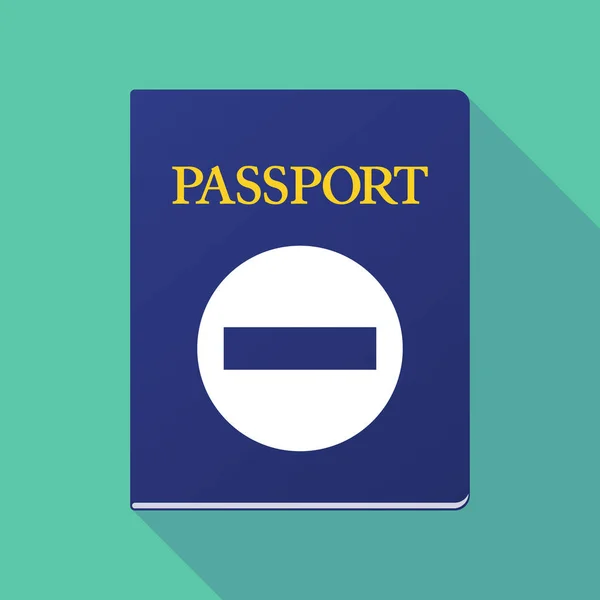 Długi cień paszport bez wkroczenia sygnału — Wektor stockowy