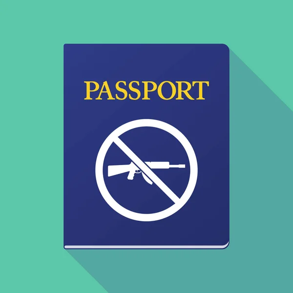 Long shadow passport with  a rifle  in a not allowed signal — Stock Vector