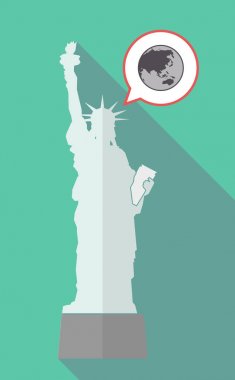 Uzun gölge Anıtı ile bir Asya Pasifik Dünya Küre 