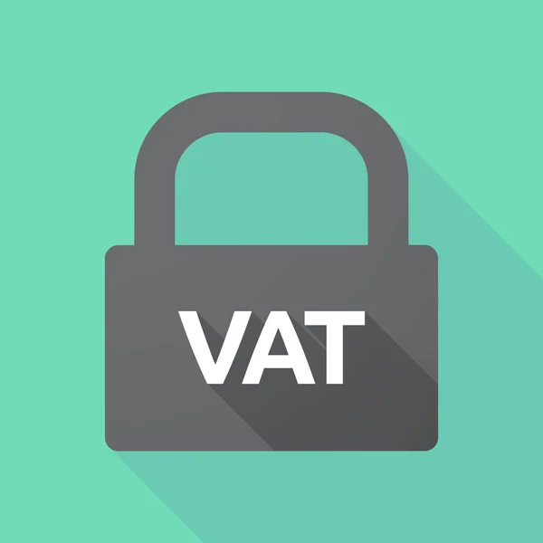 Bloqueo de sombra largo con el acrónimo de IVA del impuesto sobre el valor añadido — Vector de stock