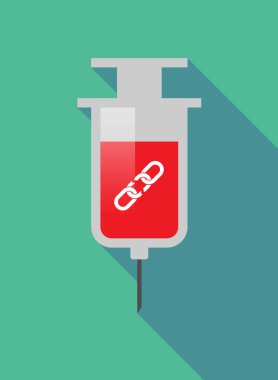 Kırık bir zinciri uzun gölge şırınga