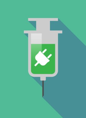 Uzun gölge şırınga bir fiş ile