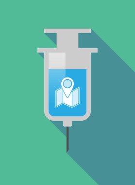 Uzun gölge şırınga bir harita