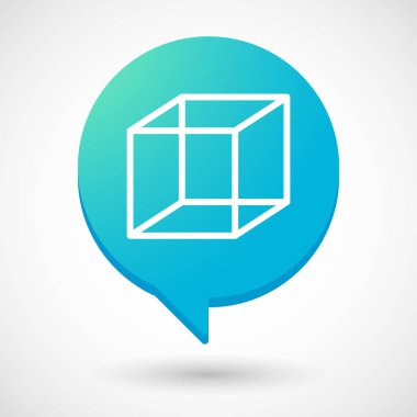 Bir küp işareti ile izole komik balon