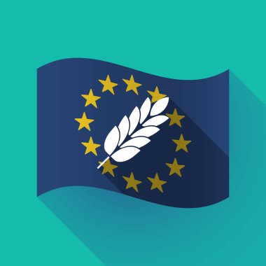 uzun bir buğday bitki simgesiyle AB bayrağı gölge