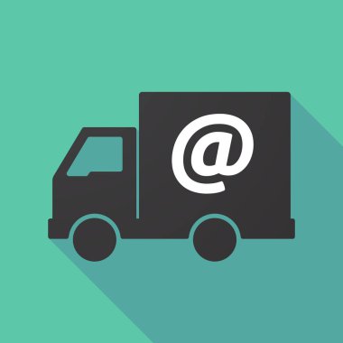 Uzun gölge kamyonla bir işareti