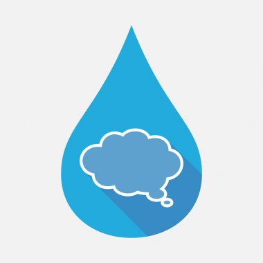 İzole su damla ile bir çizgi roman bulut balon