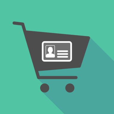 Alışveriş sepeti kimlik kartı ile uzun gölge