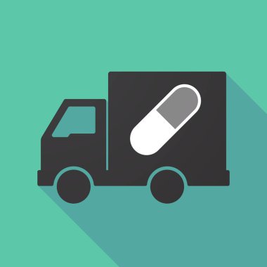 Bir hap ile uzun gölge kamyon