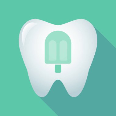 Uzun gölge diş bir dondurma ile