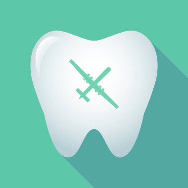 Uzun bir savaş uçağı ile gölge diş