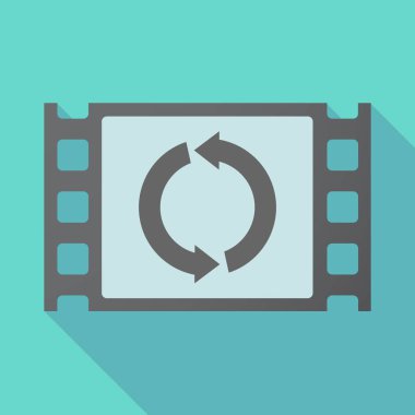 Uzun gölge çerçeve bir yuvarlak geri dönüşüm işareti ile