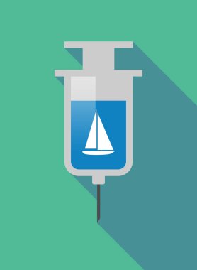 Uzun bir gemi ile gölge şırınga