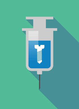 Uzun gölge şırınga bir vida ile