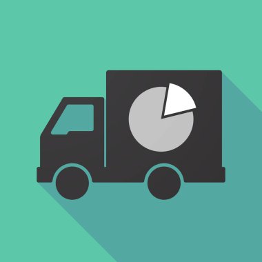 Uzun gölge kamyon ile bir pasta grafiği