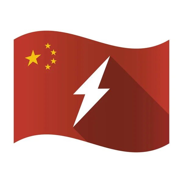 Geïsoleerde China vlag met een bliksem — Stockvector