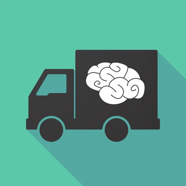 Camion ombra lungo con un cervello — Vettoriale Stock