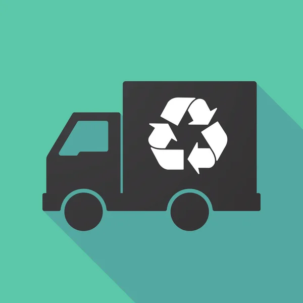 Μεγάλη σκιά φορτηγό με ένα σύμβολο ανακύκλωσης — Διανυσματικό Αρχείο
