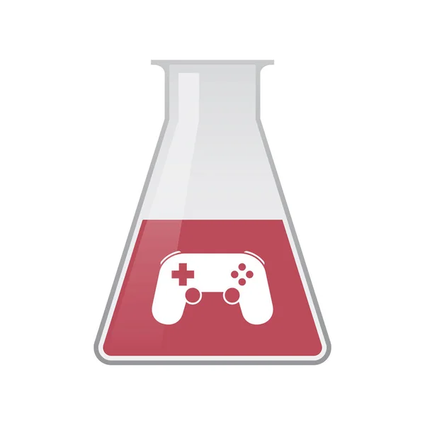 Isolated chemical flask with  a game pad — Stock Vector