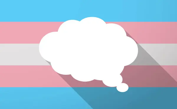 Длинная тень транс-гендерного флага с комическим облачным шаром — стоковый вектор