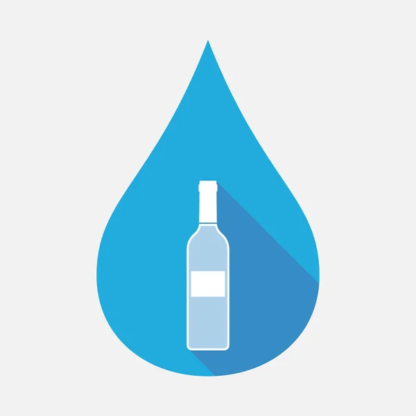 Isolierter Wassertropfen mit einer Flasche Wein — Stockvektor