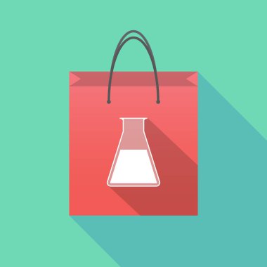 Uzun bir şişesi ile gölge alışveriş çantası